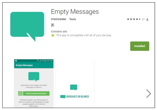 Empty Messages app