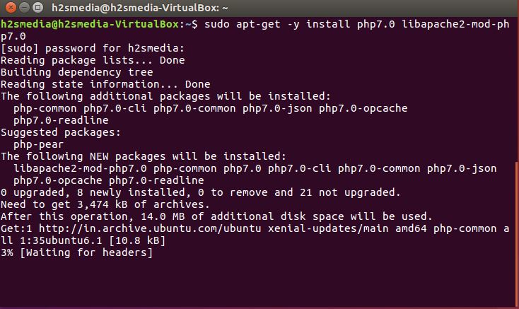PHP installtion on Ubuntu 16.04 for LAMP
