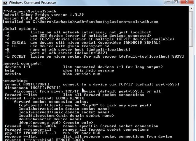 adb install check using command prompt on windows 10