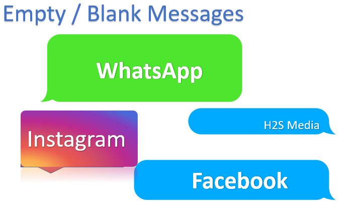 blank messages on Whatsapp Facebook, & Instagram