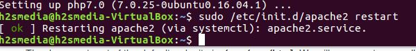 restart ubuntu Apache webserver to setup lamp