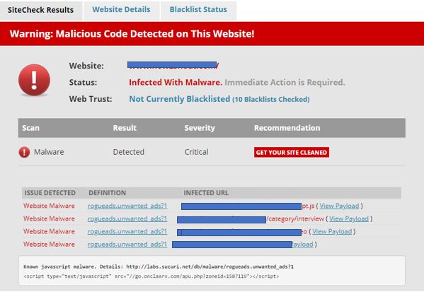Free online Website Malware and Security Scanner