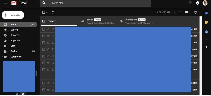 New Gmail web interface screenshot