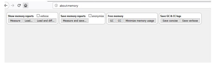 Provides a way to display memory usage, save it as report and run the GC and CC