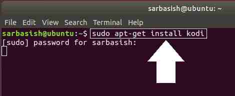  install Kodi on Ubuntu terminal command