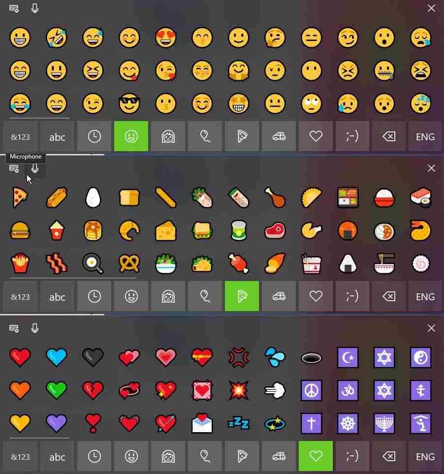 emojis on windows 10