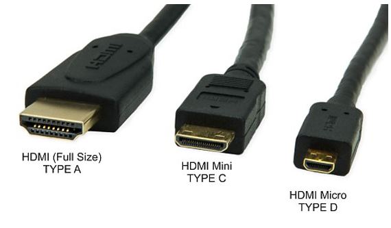 HDMI, mini-HDMI and microHDMI