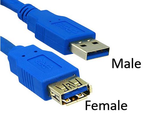USB 3.0 male and female