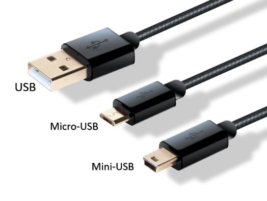 USB, micro-USB-Mini-USB