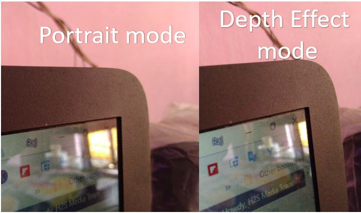 portait mode vs depth field effect mode