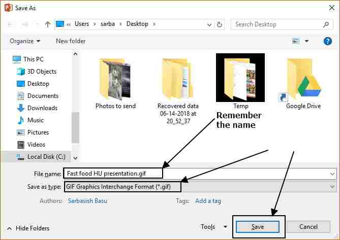 How to convert PowerPoint PPT presentations slides to GIF - H2S Media