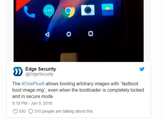 OnePlus 6 has a serious vulnerability