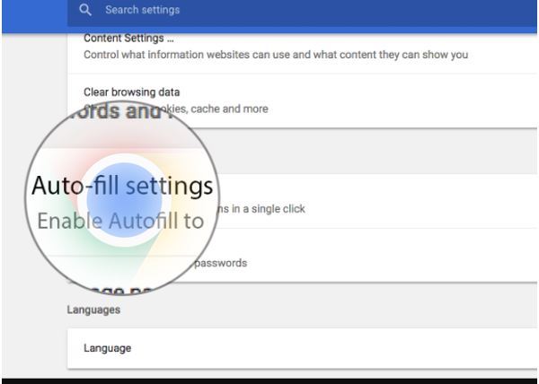 change Google Chrome Autofill settings on Windows and Android