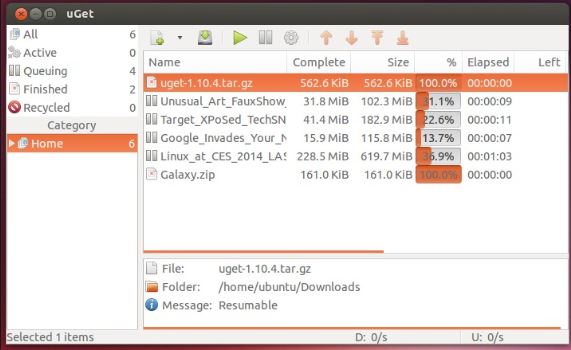 uGet opensource free download manager