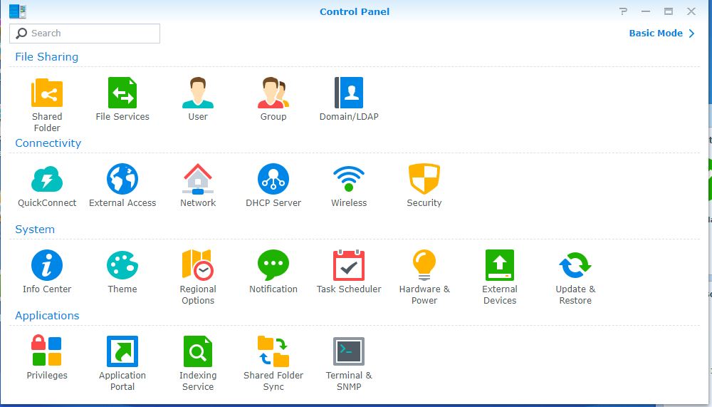Control PAnel Synology