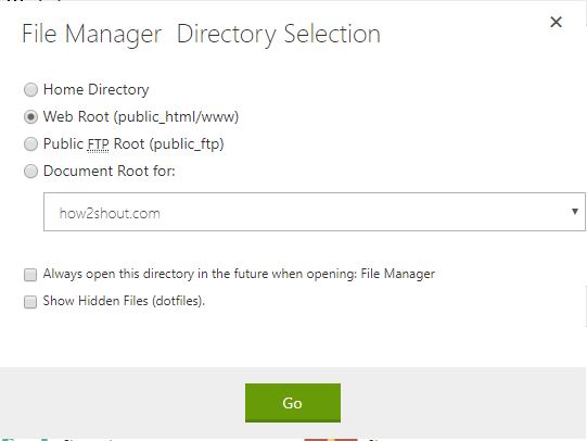 File manager directory selection