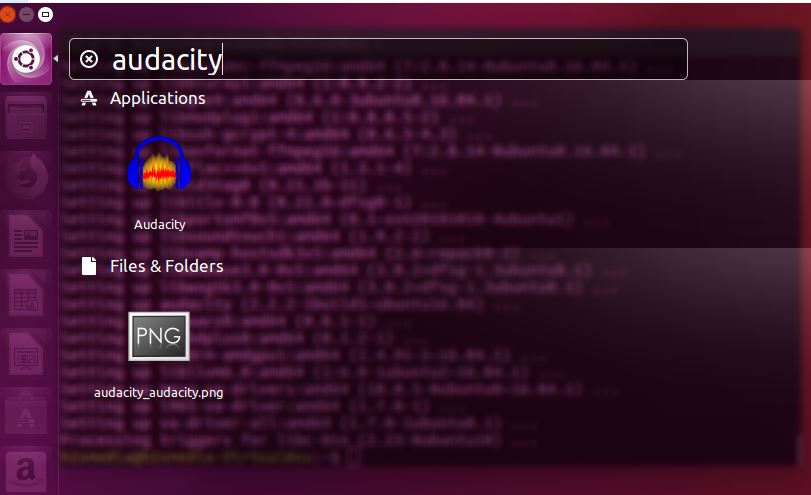 Installed AUdacity on Linux mint