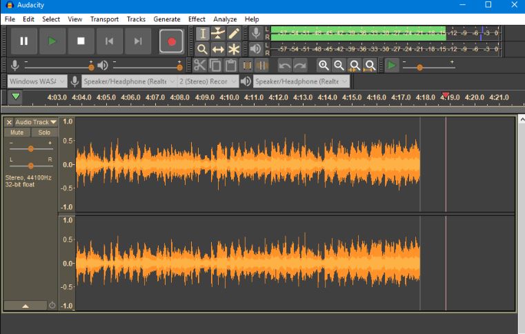 remove audio Background noise filter in Audacity