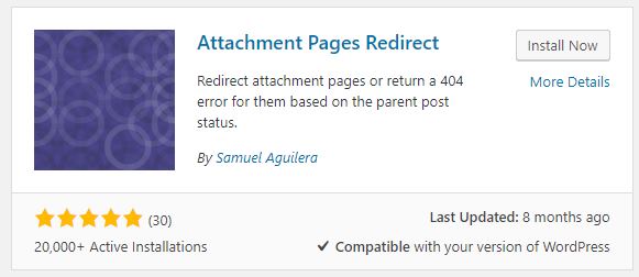 attachment pages redirect