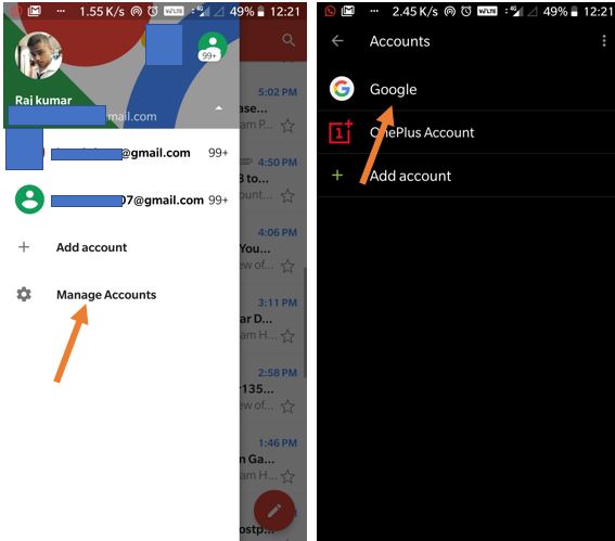 Android from to how remove google account