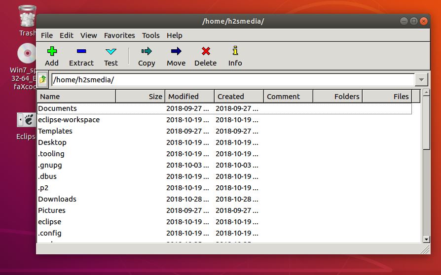 7zip desktop Ubuntu GUI