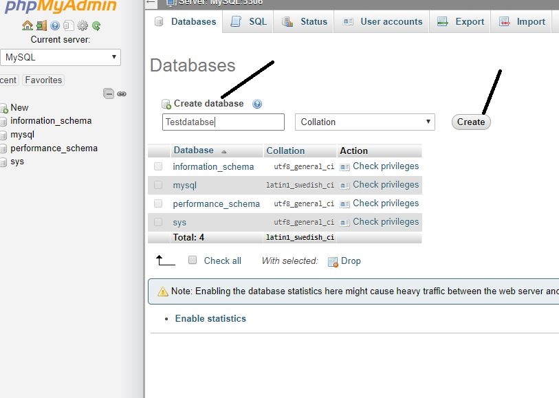 Create Database in PHPmyAdmin MySQL Cpanel