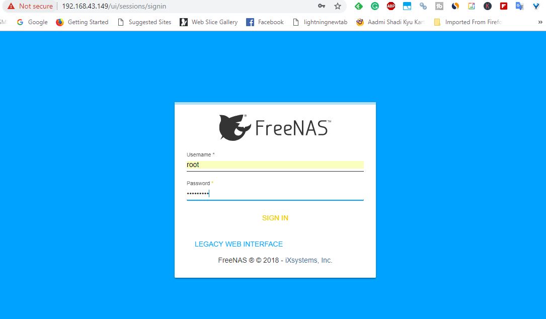 FreeNAS login local