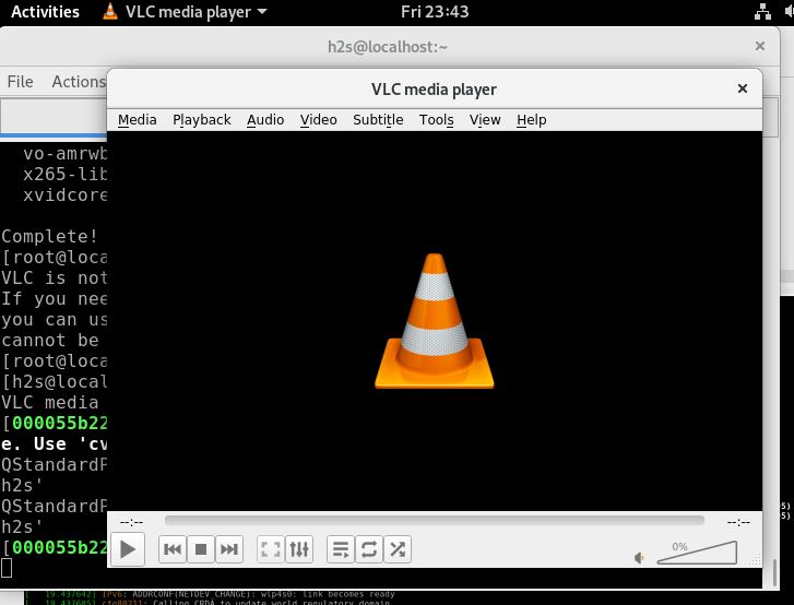 VLC media player installed on Fedora
