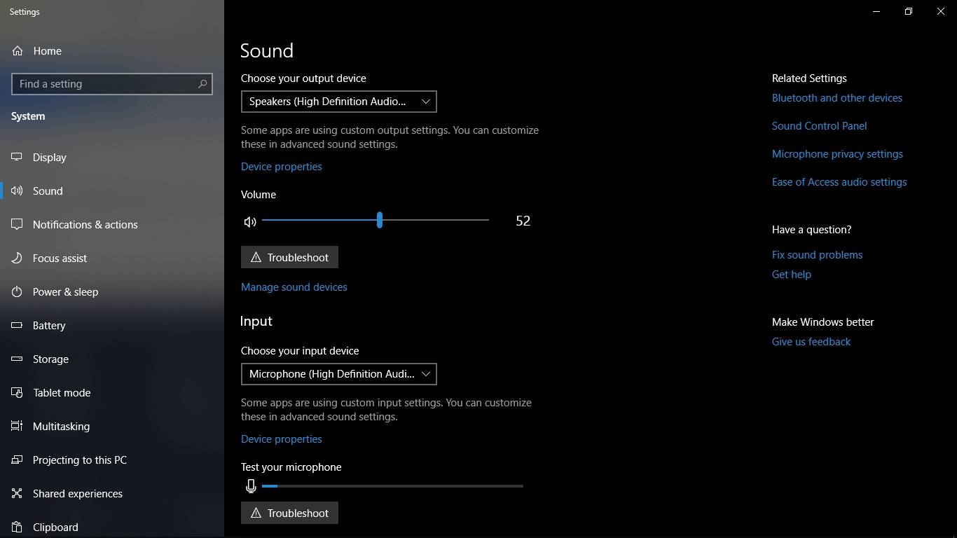 Windows Sound settings 2