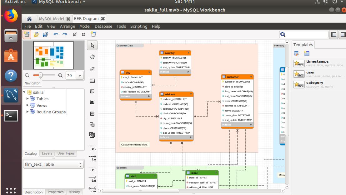 Mysql WOrkbench Ubuntu database ER diagram