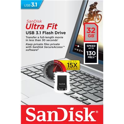 sandisk ultra fit USB 3.1 32GB packaging