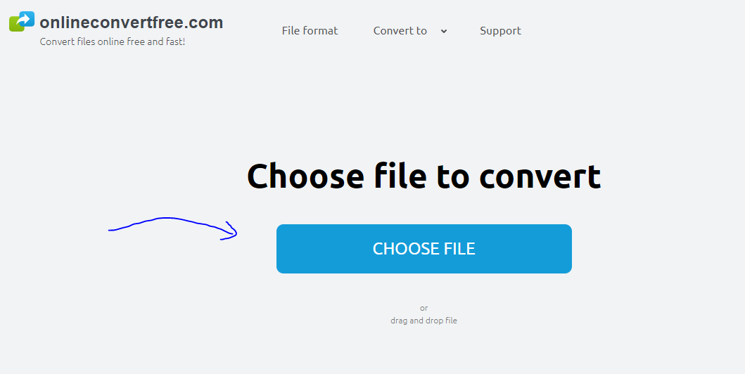 Choose file to convert