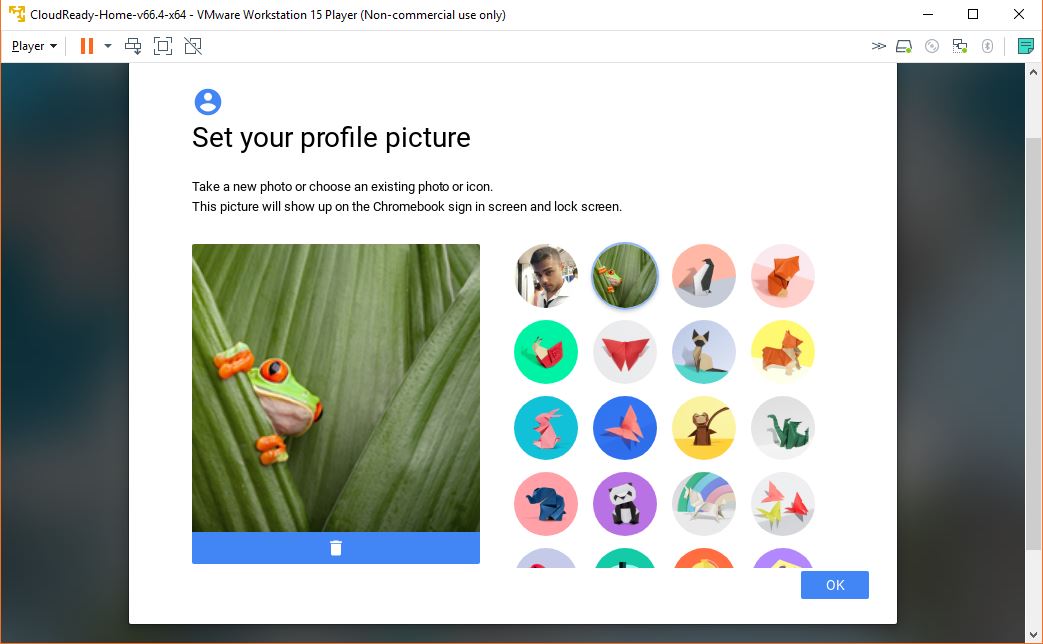 Set profile Chrome OS
