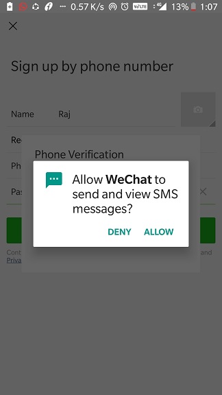 Without phone can sign up i number wechat sign up