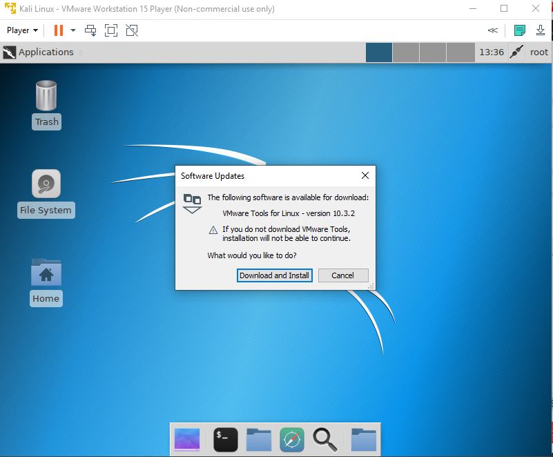 Download and isntall VMware Linux tools