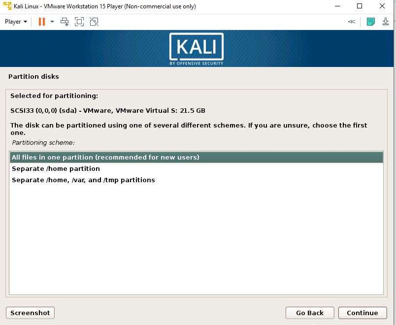 Partition Kali Linux