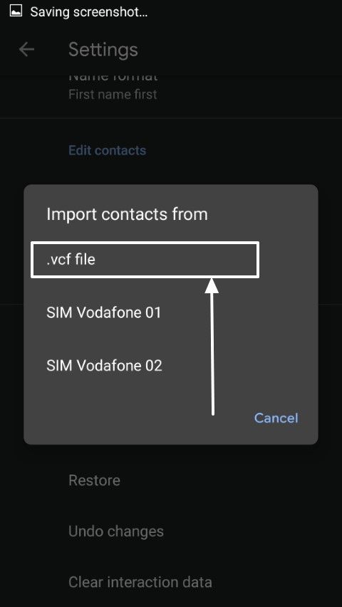 Contacts import export 6