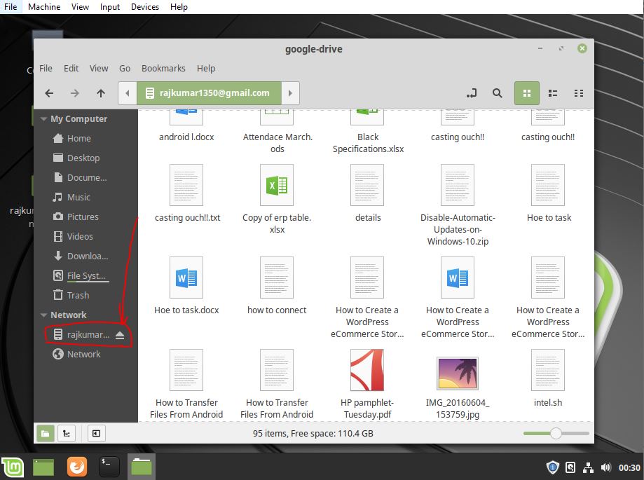 Google Drive installed on Linux Mint