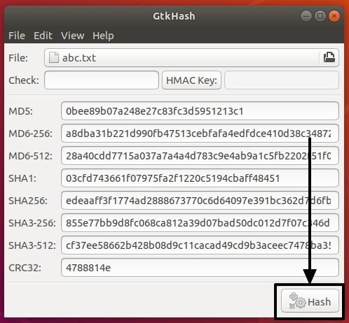 GtkHash 8 Ubuntu checksum