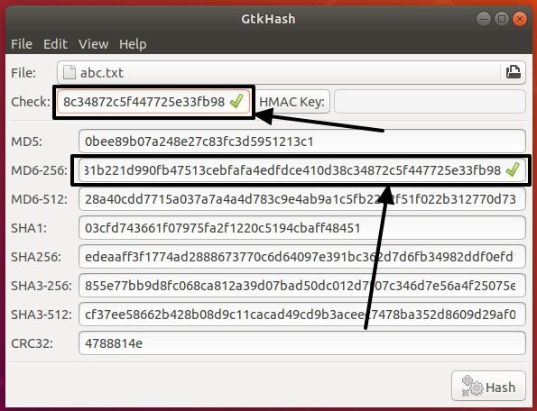 GtkHash Ubuntu checksum