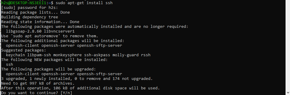 Ubuntu enable ssh to connect and manager server remotely