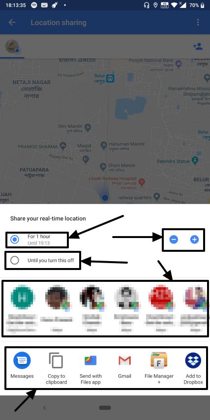 Live location sharing Google Maps 3