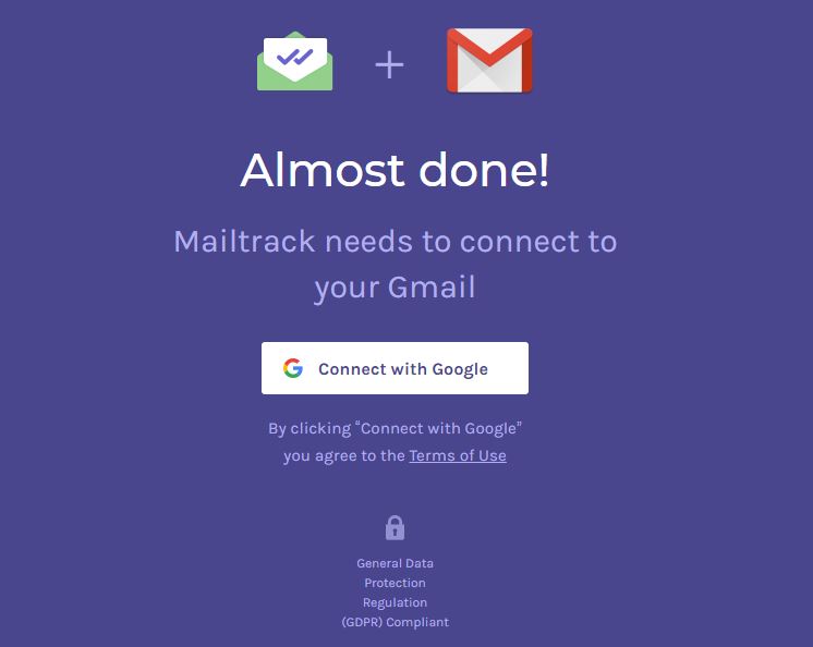 mailtrack connect with google
