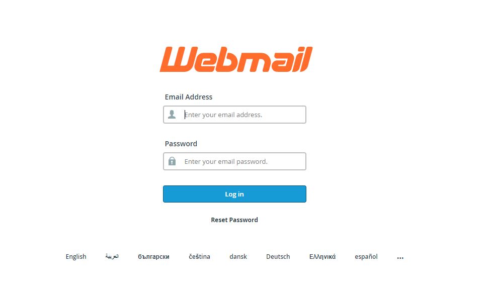 Horde webmail login cpanel
