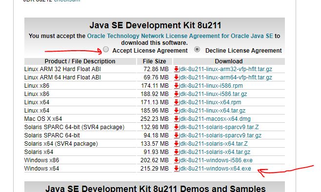 Java SE Development Kit 8u211