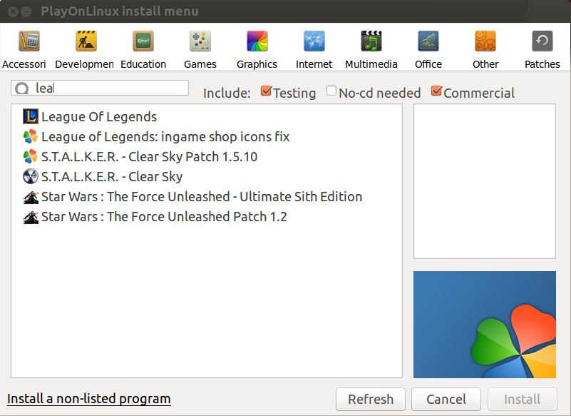 Playonlinux is a nice alternative to WineHQ for Linux to run windows applications
