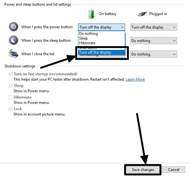 Turn off laptop display with one button 3