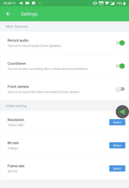 home screen to start Airdroid screen record