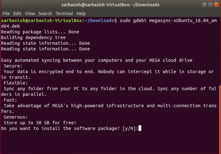Install MEGA on Linux 7