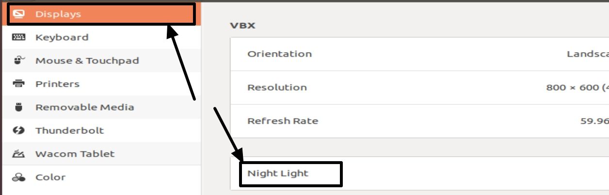 Night Light for Linux Ubutnu Linux Mint 
